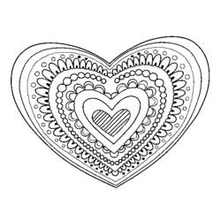Coloring page: Heart Mandalas (Mandalas) #116680 - Printable coloring pages
