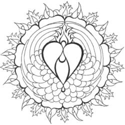 Coloring page: Heart Mandalas (Mandalas) #116685 - Printable coloring pages