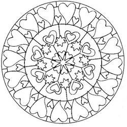 Coloring page: Heart Mandalas (Mandalas) #116689 - Printable coloring pages