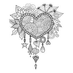 Heart Mandalas (Mandalas) coloring page #171009 to print and color