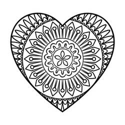 Heart Mandalas (Mandalas) coloring page #171011 to print and color
