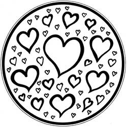 Heart Mandalas (Mandalas) coloring page #171012 to print and color