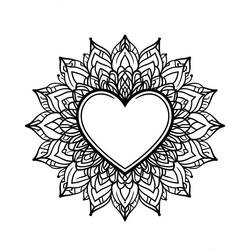 Heart Mandalas (Mandalas) coloring page #218153 to print and color