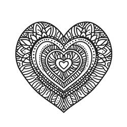 Heart Mandalas (Mandalas) coloring page #218155 to print and color