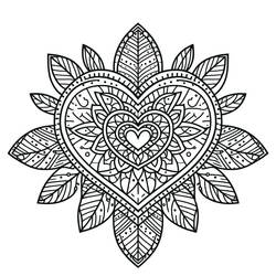 Heart Mandalas (Mandalas) coloring page #218156 to print and color