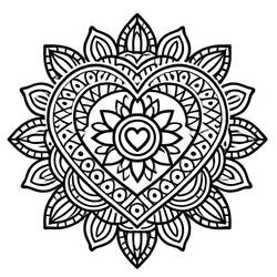 Heart Mandalas (Mandalas) coloring page #218158 to print and color