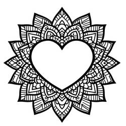 Heart Mandalas (Mandalas) coloring page #218160 to print and color