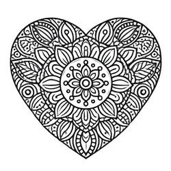 Heart Mandalas (Mandalas) coloring page #218161 to print and color