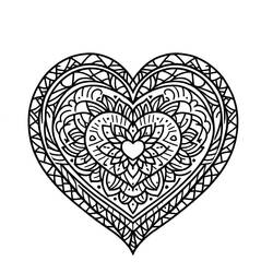 Heart Mandalas (Mandalas) coloring page #218162 to print and color