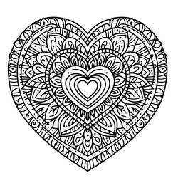 Heart Mandalas (Mandalas) coloring page #218163 to print and color