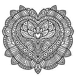 Heart Mandalas (Mandalas) coloring page #218164 to print and color