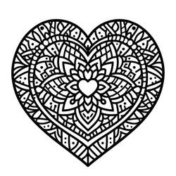 Heart Mandalas (Mandalas) coloring page #218166 to print and color