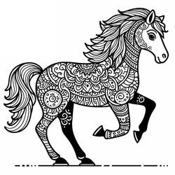 Coloring page: Horse Mandalas (Mandalas) #213418 - Free Printable Coloring Pages