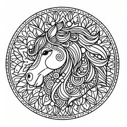 Coloring page: Horse Mandalas (Mandalas) #213419 - Free Printable Coloring Pages