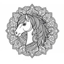 Coloring page: Horse Mandalas (Mandalas) #213420 - Free Printable Coloring Pages