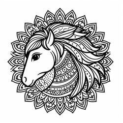 Coloring page: Horse Mandalas (Mandalas) #213421 - Free Printable Coloring Pages
