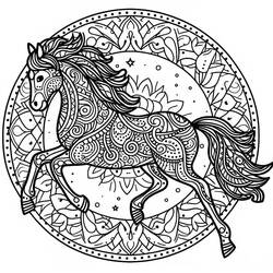 Coloring page: Horse Mandalas (Mandalas) #213423 - Free Printable Coloring Pages