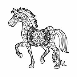 Coloring page: Horse Mandalas (Mandalas) #213438 - Free Printable Coloring Pages