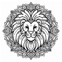 Coloring pages: Lion Mandalas - Free Printable Coloring Pages