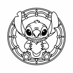 Coloring page: Stitch Mandalas (Mandalas) #216357 - Free Printable Coloring Pages