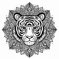 Coloring page: Tiger Mandalas (Mandalas) #221055 - Free Printable Coloring Pages
