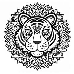 Coloring page: Tiger Mandalas (Mandalas) #221056 - Free Printable Coloring Pages