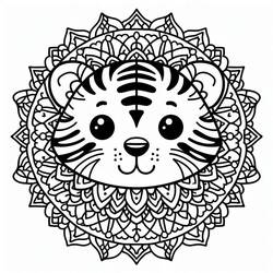 Coloring page: Tiger Mandalas (Mandalas) #221064 - Free Printable Coloring Pages