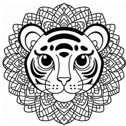 Coloring page: Tiger Mandalas (Mandalas) #221069 - Free Printable Coloring Pages