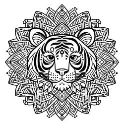 Coloring page: Tiger Mandalas (Mandalas) #221071 - Free Printable Coloring Pages