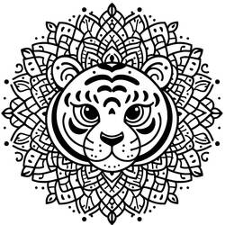 Coloring page: Tiger Mandalas (Mandalas) #221072 - Free Printable Coloring Pages