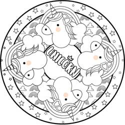 Coloring page: Unicorn Mandalas (Mandalas) #173999 - Free Printable Coloring Pages