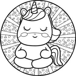 Coloring page: Unicorn Mandalas (Mandalas) #174000 - Free Printable Coloring Pages