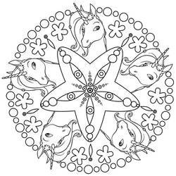 Coloring page: Unicorn Mandalas (Mandalas) #174001 - Free Printable Coloring Pages