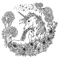 Coloring page: Unicorn Mandalas (Mandalas) #174004 - Free Printable Coloring Pages