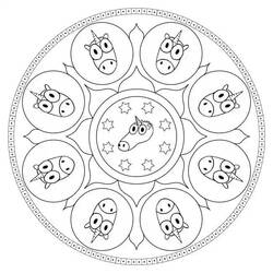 Coloring page: Unicorn Mandalas (Mandalas) #174009 - Free Printable Coloring Pages