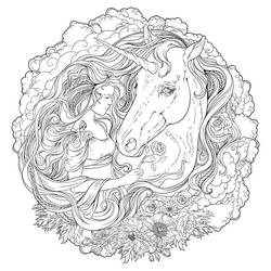 Coloring page: Unicorn Mandalas (Mandalas) #174015 - Free Printable Coloring Pages