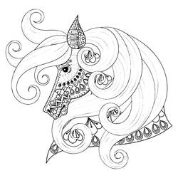 Coloring page: Unicorn Mandalas (Mandalas) #174016 - Free Printable Coloring Pages
