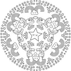 Coloring page: Unicorn Mandalas (Mandalas) #174019 - Free Printable Coloring Pages