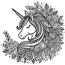 Coloring page: Unicorn Mandalas (Mandalas) #218295 - Free Printable Coloring Pages