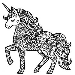 Coloring page: Unicorn Mandalas (Mandalas) #218296 - Free Printable Coloring Pages