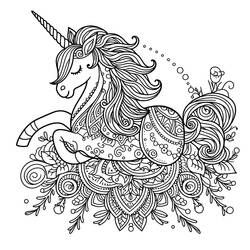 Coloring page: Unicorn Mandalas (Mandalas) #218300 - Free Printable Coloring Pages