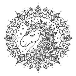 Coloring page: Unicorn Mandalas (Mandalas) #218301 - Free Printable Coloring Pages