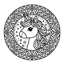Coloring page: Unicorn Mandalas (Mandalas) #218303 - Free Printable Coloring Pages