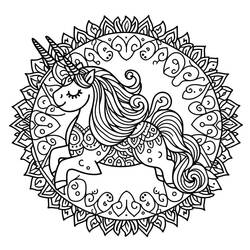Coloring page: Unicorn Mandalas (Mandalas) #218304 - Free Printable Coloring Pages