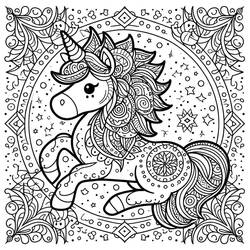 Coloring pages: Unicorn Mandalas - Free Printable Coloring Pages