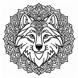 Wolf Mandalas (Mandalas) coloring page #214295 to print and color