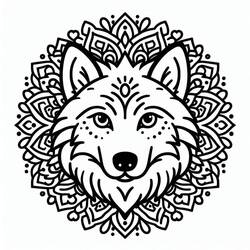 Wolf Mandalas (Mandalas) coloring page #214296 to print and color