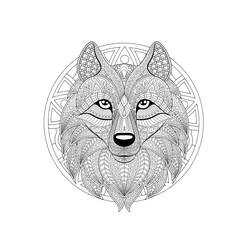 Wolf Mandalas (Mandalas) coloring page #214305 to print and color