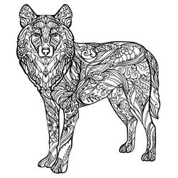 Wolf Mandalas (Mandalas) coloring page #214307 to print and color