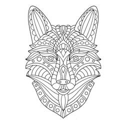 Wolf Mandalas (Mandalas) coloring page #214309 to print and color